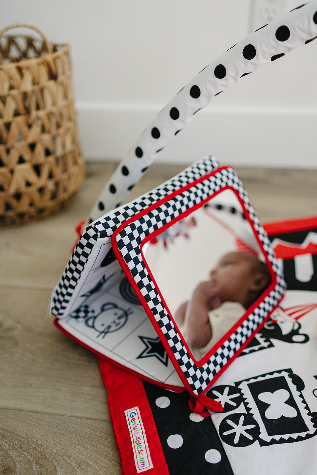 Tummy Time Mirror - High Contrast Black, White, Red