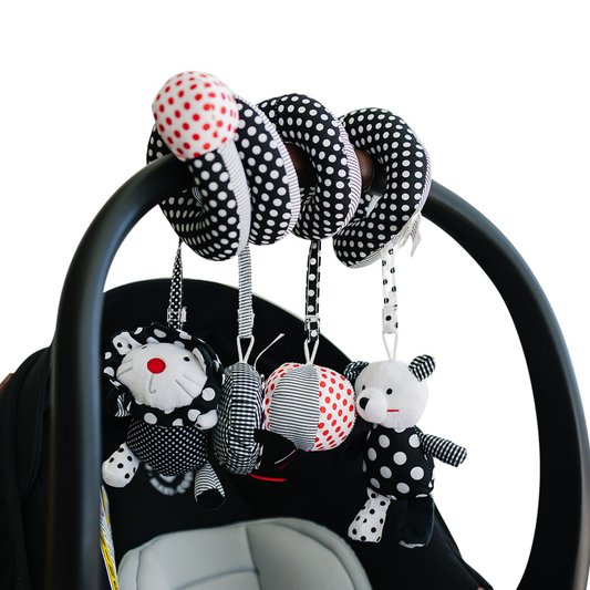 Carseat Toy with 4 Hanging Toys for Car Seat, Stroller, Crib